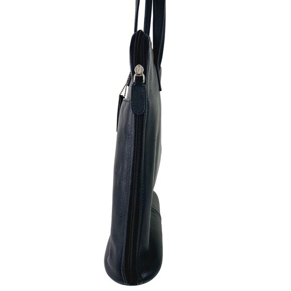 Latico Buttery Soft Top Handle Shoulder Laptop Briefcase Black Pebbled Unisex - Picture 5 of 9